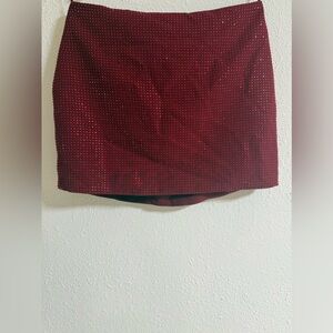 Haute Monde Deep Red Mini Skirt